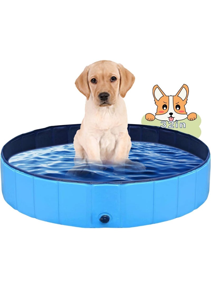 jaexest Collapsible Pet Bath Tub | Portable Foldable Bathing Pool for Dogs & Cats, Blue,80×20c - Image 1